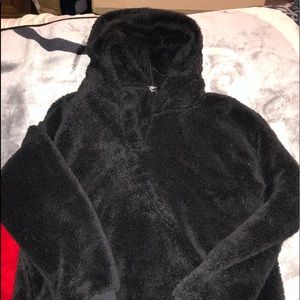 Fuzzy Black Hoodie